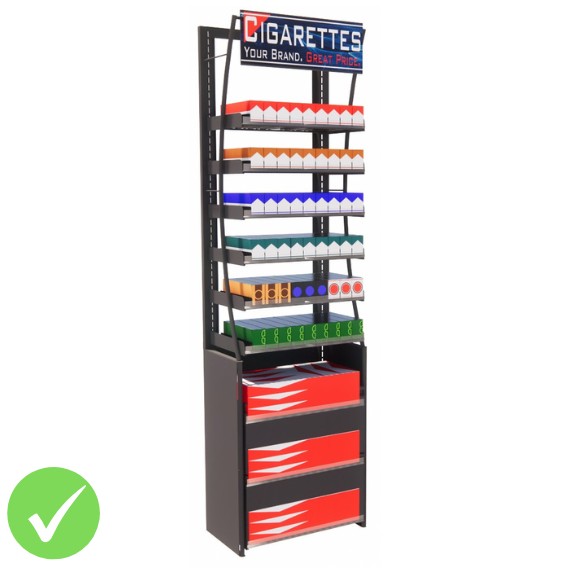 2ft HP Cigarette Display Fixture, 54 Facings (BASIC SERIES)