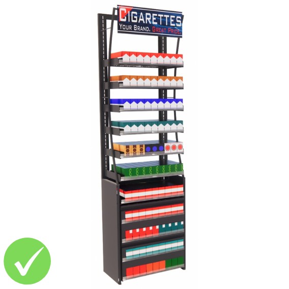 2ft HP Cigarette Display Fixture, 99 Facings (BASIC SERIES)