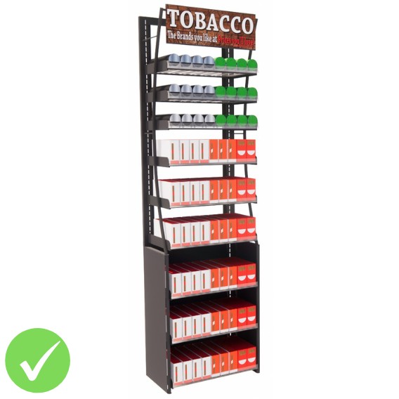 2ft HP Tobacco Display Fixture, 24 Facings (BASIC SERIES)