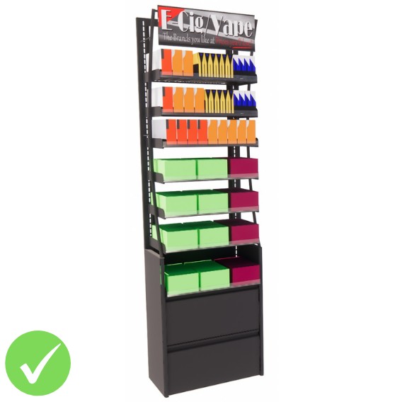 2ft HP Vape Display Fixture, 37 Facings (BASIC SERIES)