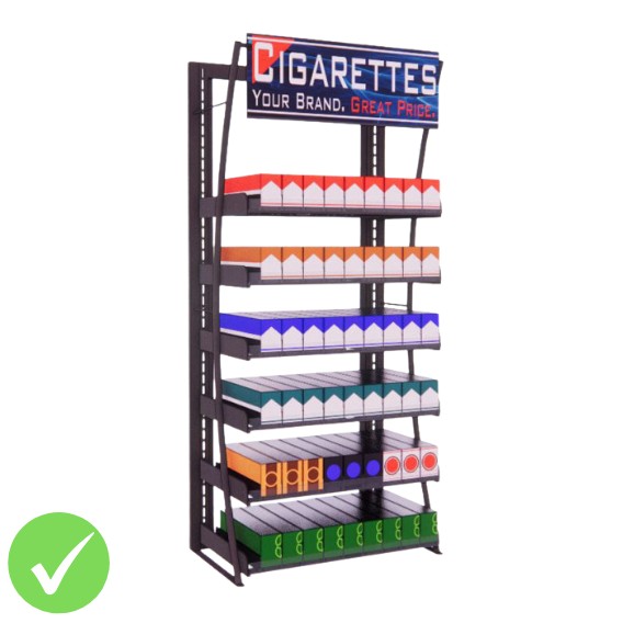 2ft LP Cigarette Display Fixture, 54 Facings (BASIC SERIES)