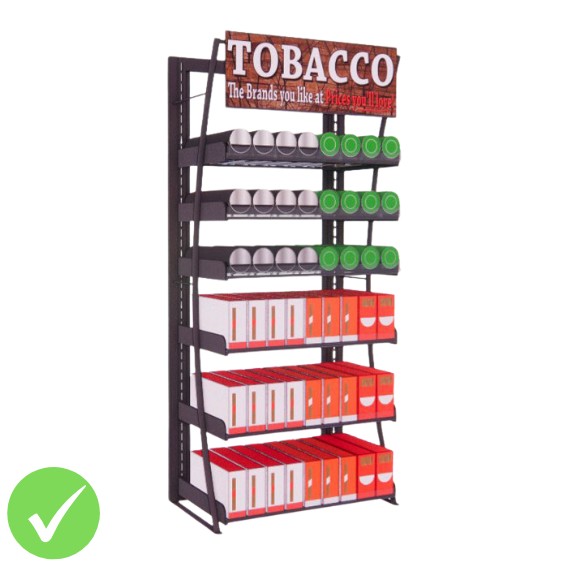 2ft LP Tobacco Display Fixture, 24 Facings (BASIC SERIES)