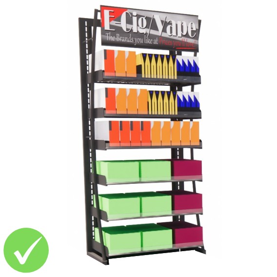 2ft LP Vape Display Fixture, 37 Facings (BASIC SERIES) 2ft LP Vape Display Fixture, 37 Facings (BASIC SERIES)