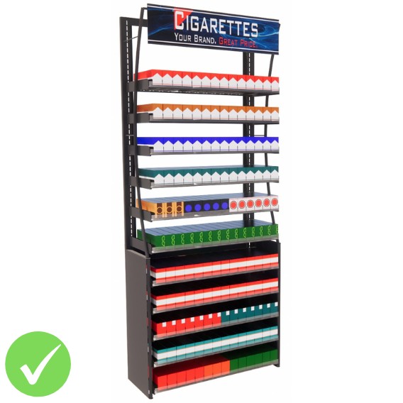 3ft HP Cigarette Display Fixture, 154 Facings (BASIC SERIES)