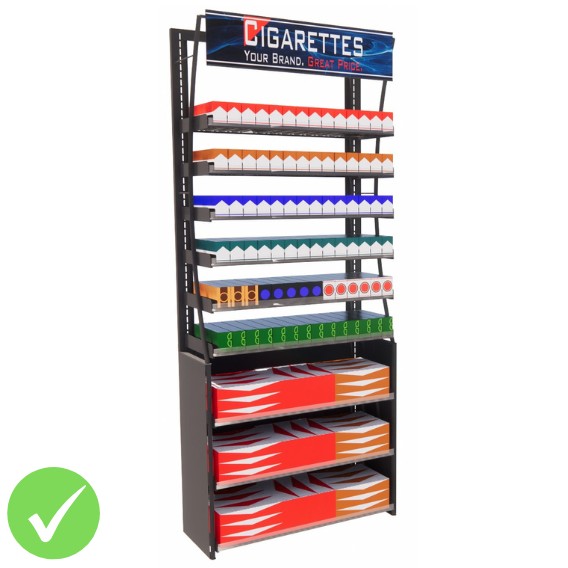 3ft HP Cigarette Display Fixture, 84 Facings (BASIC SERIES)