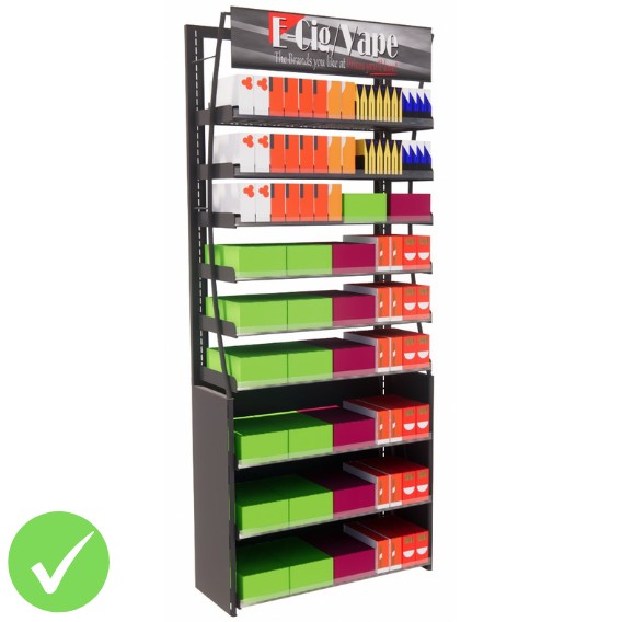 3ft HP Vape Display Fixture, 47 Facings (BASIC SERIES)