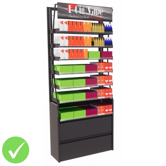3ft HP Vape Display Fixture, 47 Facings (BASIC SERIES)