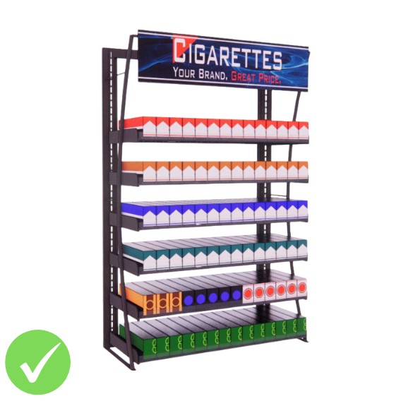3ft LP Cigarette Display Fixture, 84 Facings (BASIC SERIES)