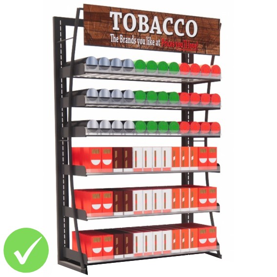 3ft LP Tobacco Display Fixture, 36 Facings (BASIC SERIES)