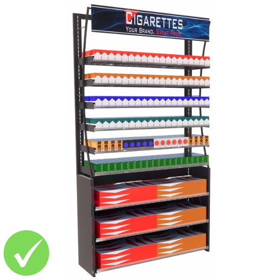 4ft HP Cigarette Display Fixture, 114 Facings (BASIC SERIES)