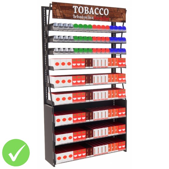 4ft HP Tobacco Display Fixture, 48 Facings (BASIC SERIES)