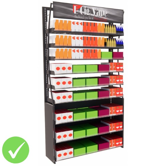 4ft HP Vape Display Fixture, 57 Facings (BASIC SERIES)