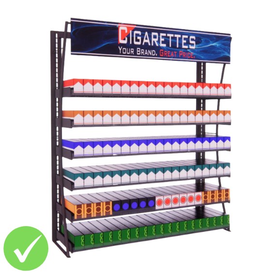 4ft LP Cigarette Display Fixture, 114 Facings (BASIC SERIES)