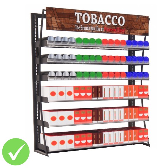 4ft LP Tobacco Display Fixture, 48 Facings (BASIC SERIES)